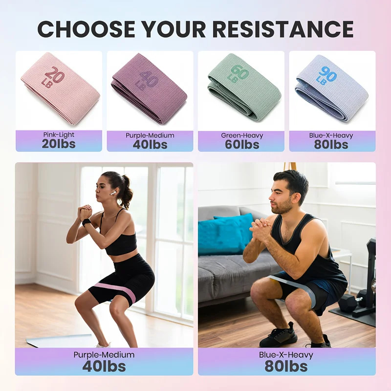 Pilates Yoga Joint - 20-90lb tecido elástico banda de resistência