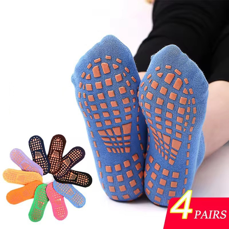 Pilates Yoga Footwear - 4 pares de meias de algodão