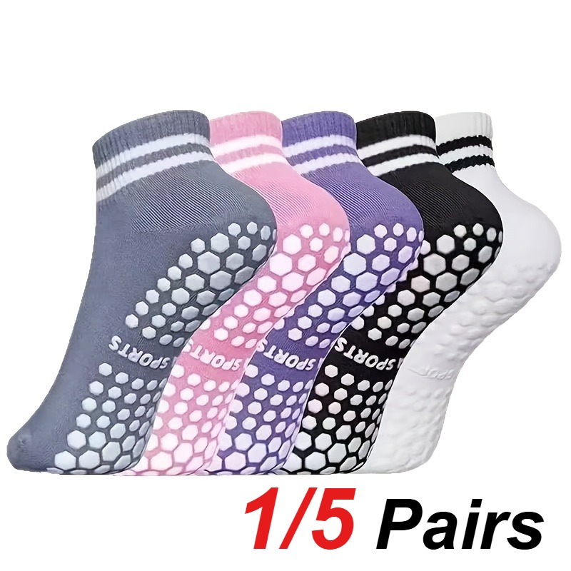 Pilates & Yoga Training Center - 1/5 Par de Meias de Silicone