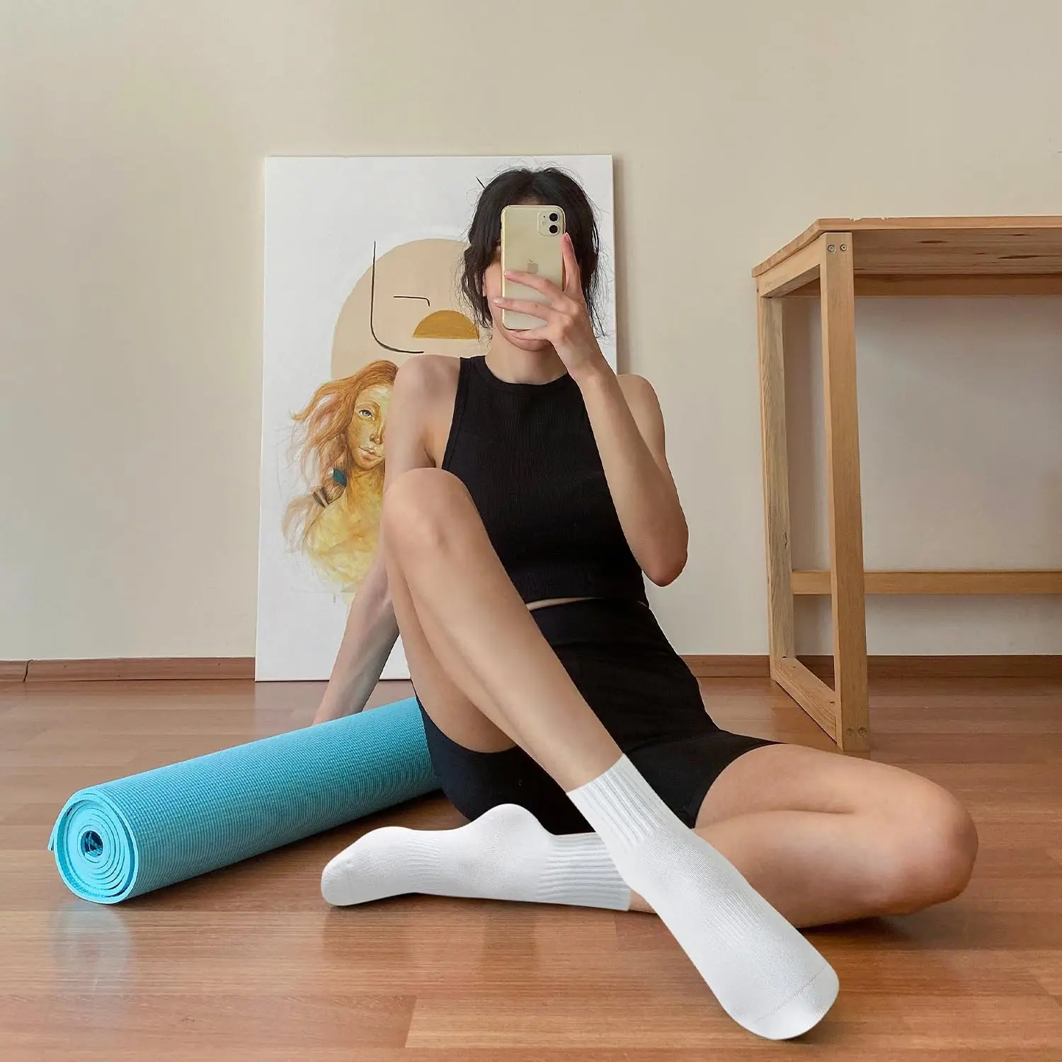 4 pares de meias femininas par - Pilates & Yoga Training Center avaliação e preço