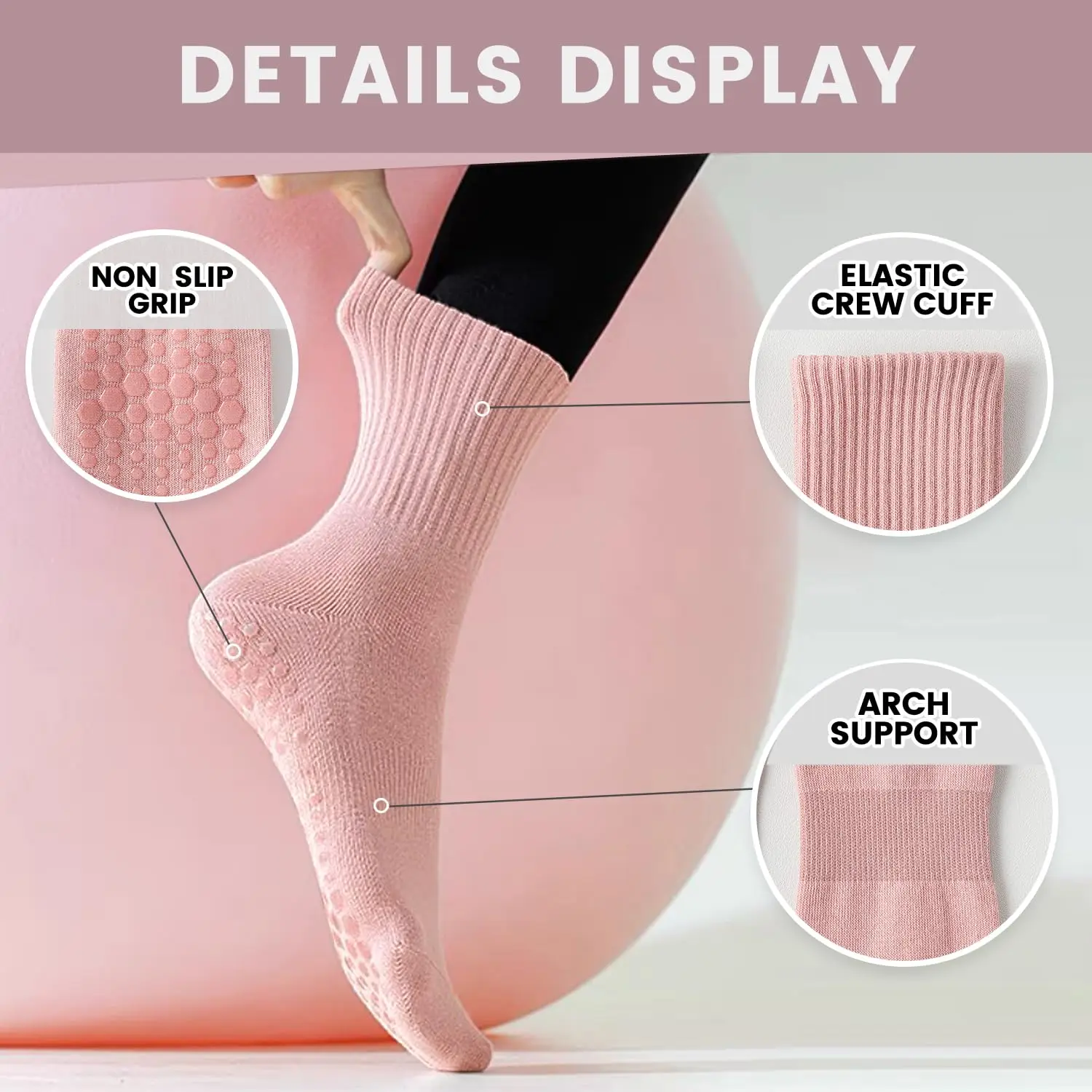4 pares de meias femininas par - Pilates & Yoga Training Center avaliação e preço